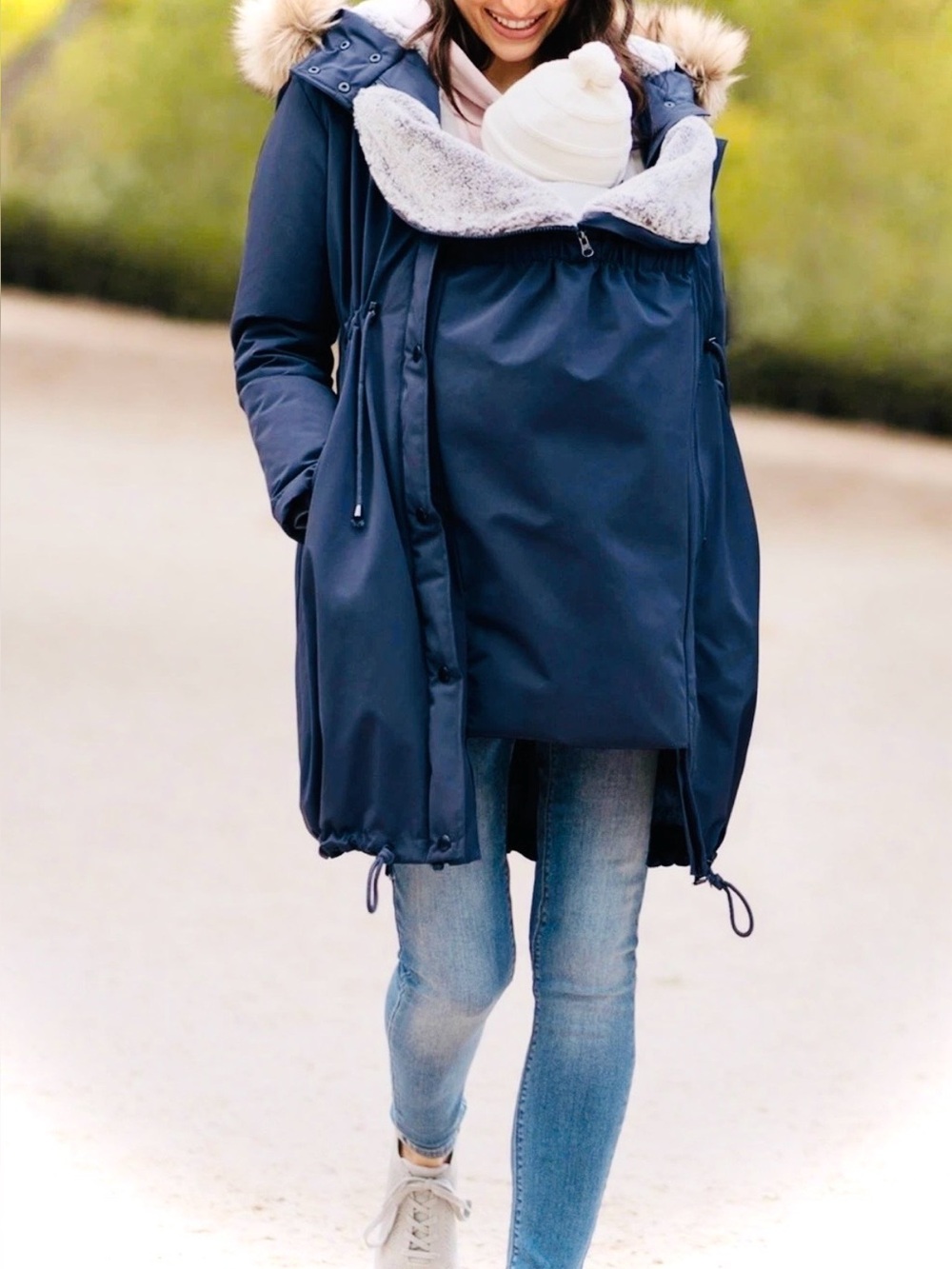 Seraphine Valetta 3-in-1 Winter Maternity Babywearing Parka Jacket Navy US sz 2